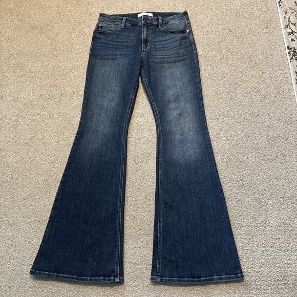 KanCan Dark Blue Flare Jeans - Picture 1 of 10